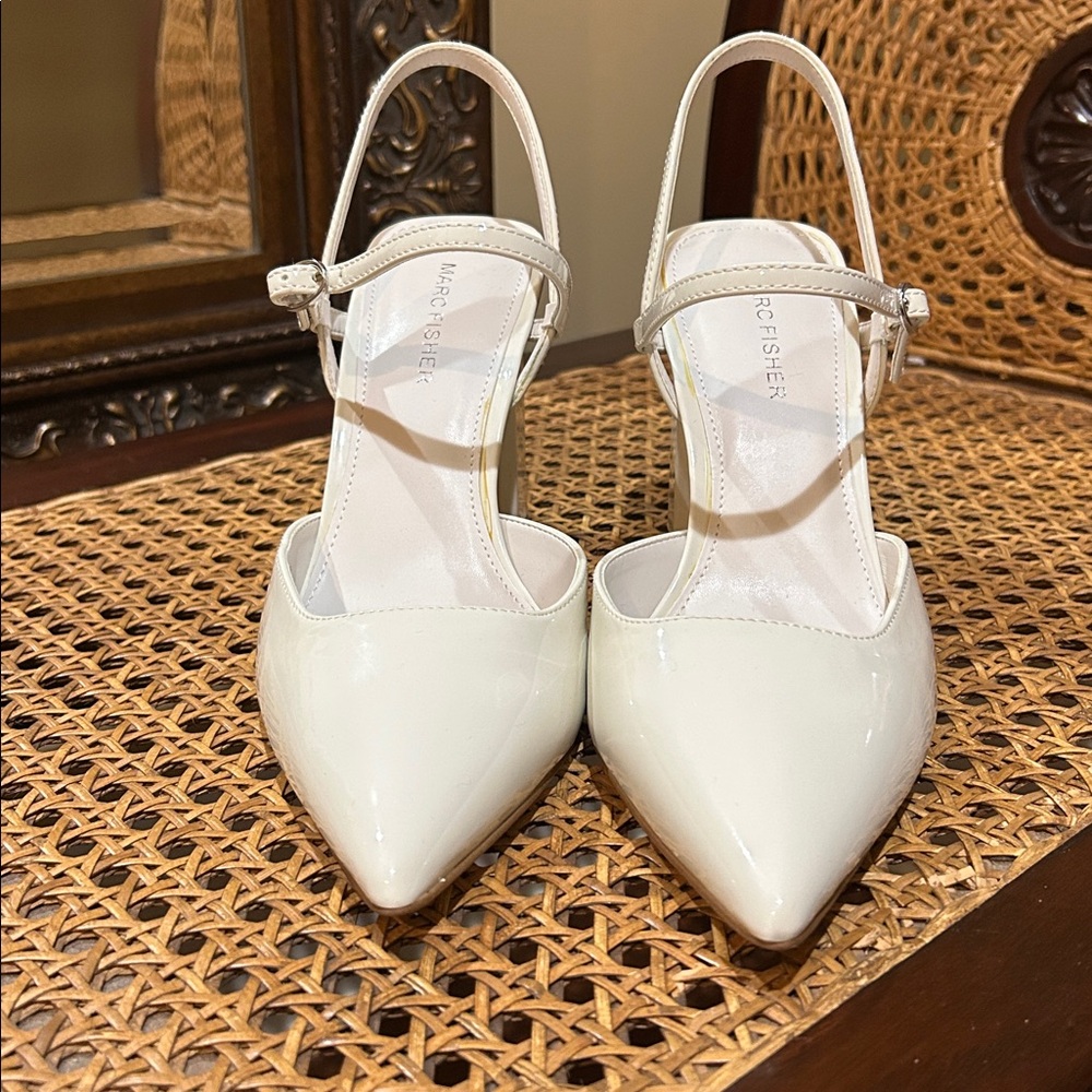 Marc Fisher Ivory Patent - Faux Patent Leather Elegant White NWT